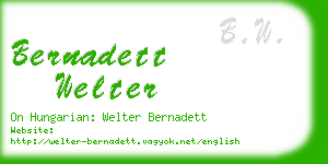 bernadett welter business card